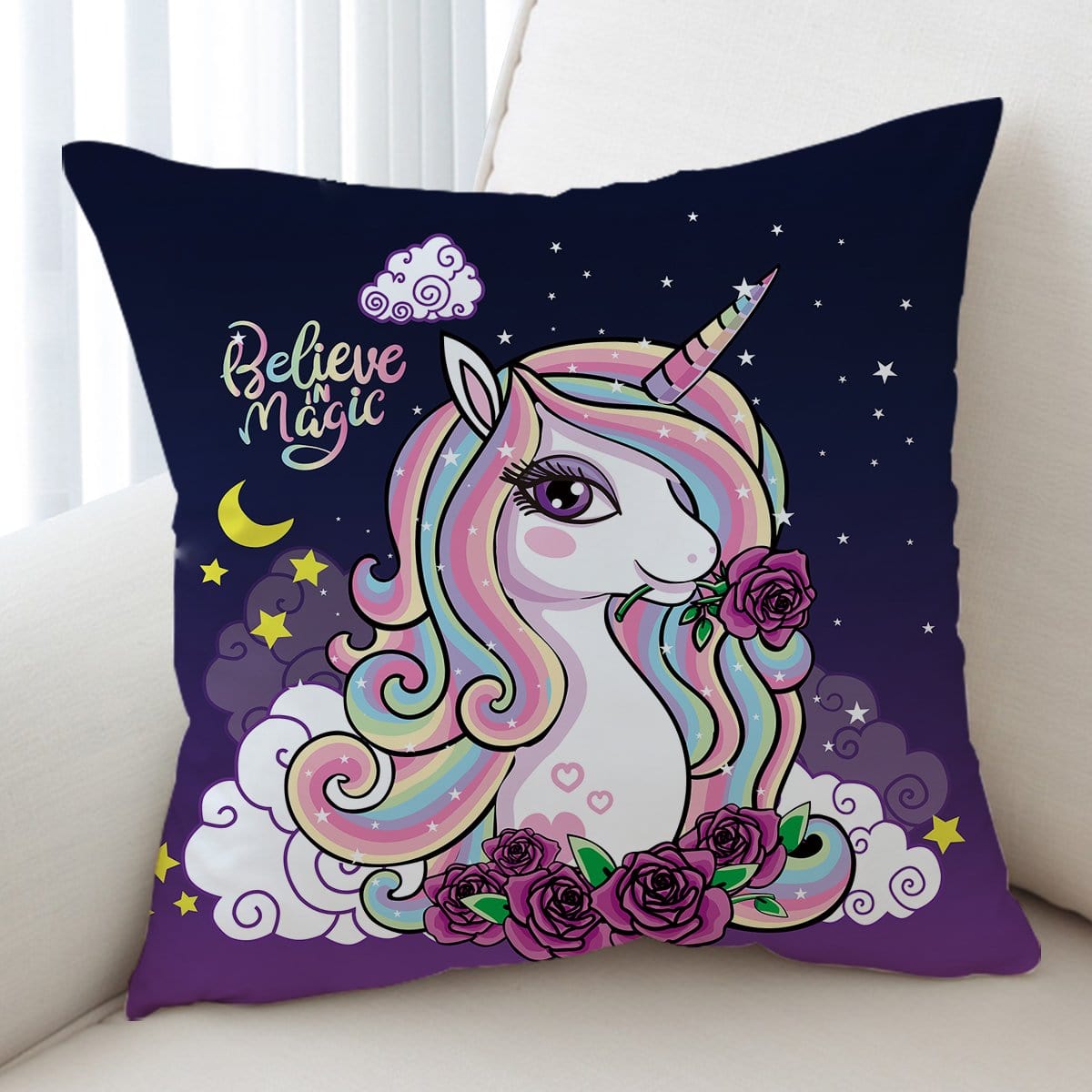 Believe In Magic Unicorn Cushion Cover - On sale-On Sale-Little Squiffy