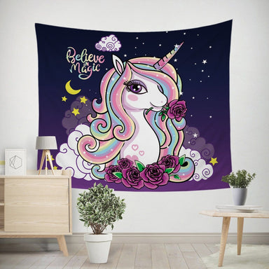 Believe In Magic Unicorn Believe In Magic Unicorn Tapestry
