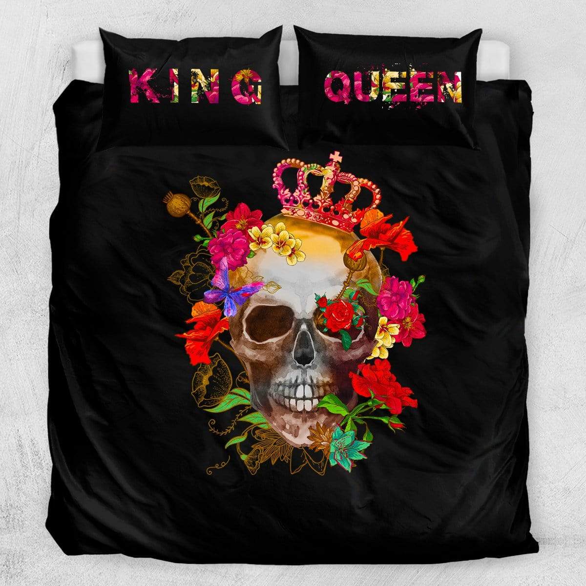 King & Queen Sugar Skull King & Queen Sugar Skull Quilt Cover Set