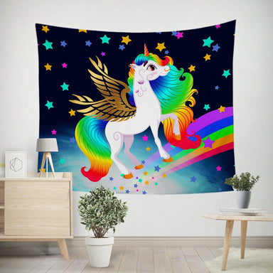 Rainbow Unicorn Rainbow Unicorn Tapestry