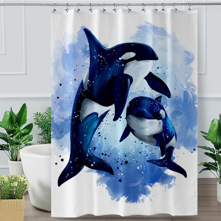 Orcas Of The Sea Orcas Of The Sea Shower Curtain