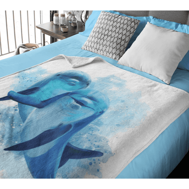 Dolphins Of The Sea Dolphins Of The Sea Squiffy Minky Blanket