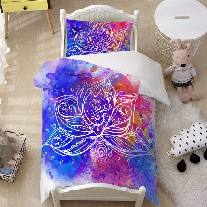 Water Colour Lotus Cot Water Colour Lotus Quilt Cover Set