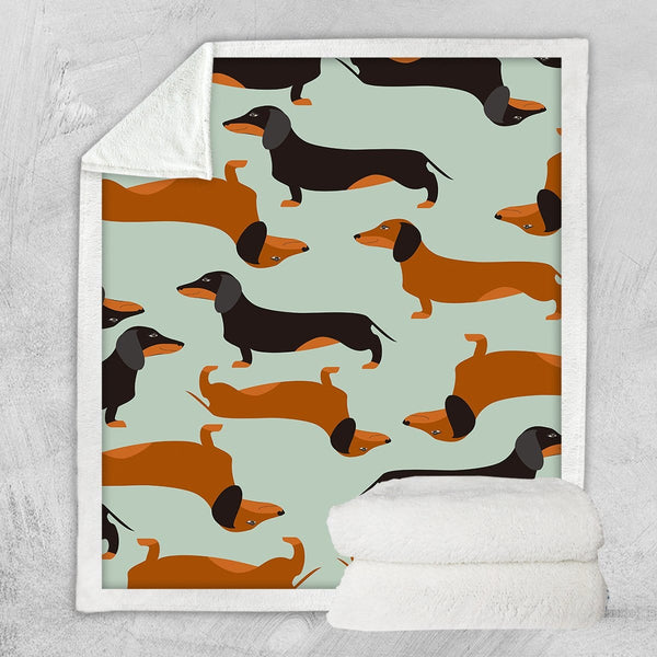 Cartoon Dachshund Cartoon Dachshund Blanket