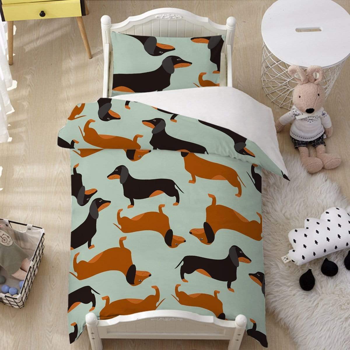 Cartoon Dachshund Quilt Cover Set