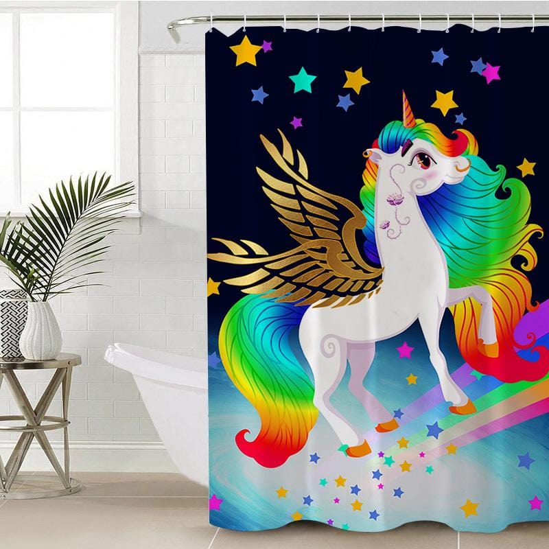 Rainbow Unicorn Rainbow Unicorn Shower Curtain