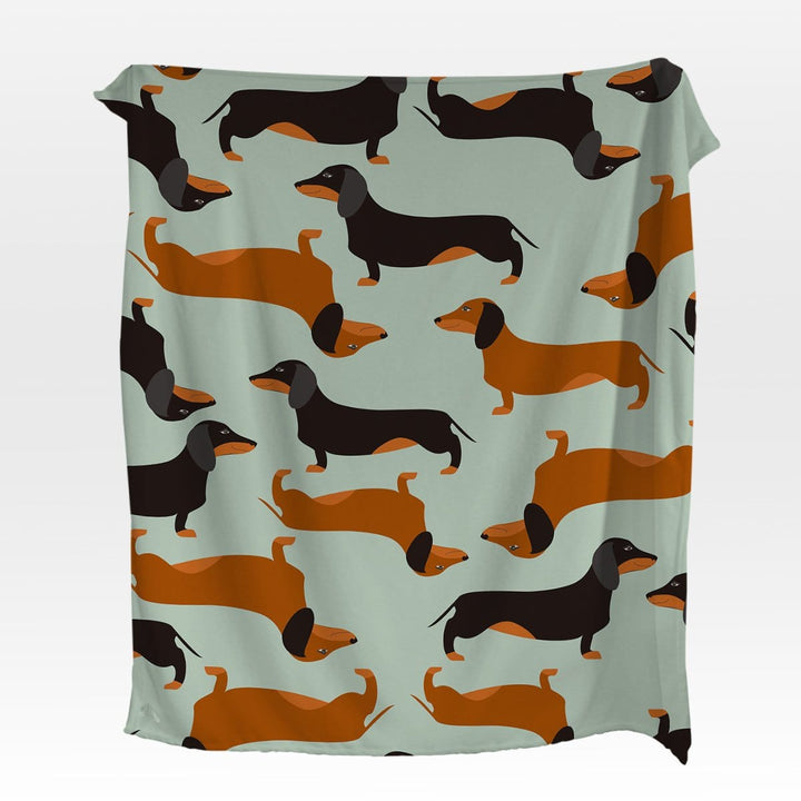 Cartoon Dachshund Cartoon Dachshund Squiffy Minky Blanket