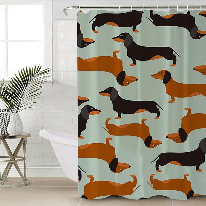 Cartoon Dachshund Cartoon Dachshund Shower Curtain