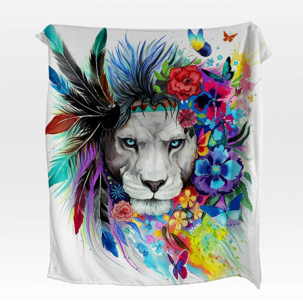 Water Colour Lion Water Colour Lion Squiffy Minky Blanket