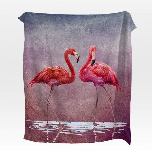 Pink Lake Flamingo Pink Lake Flamingo Squiffy Minky Blanket