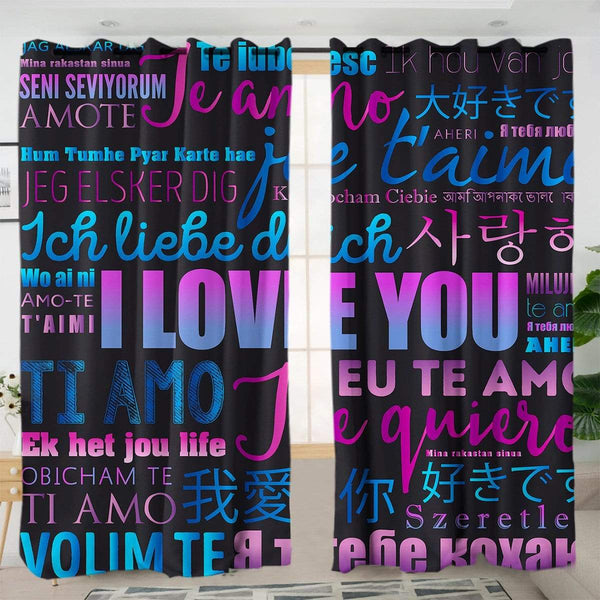 I Love You I Love You Curtain Set