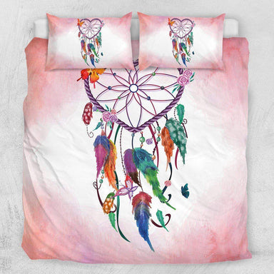 Heart Dreamcatcher Pink / AU Single Pink and Blue Heart Dreamcatcher Quilt Cover Set