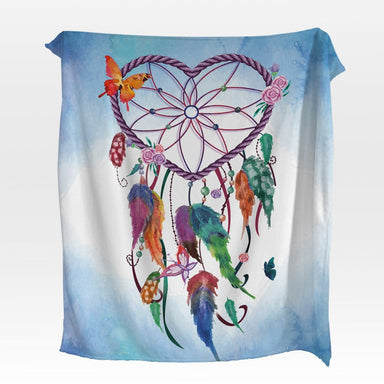 Blue Heart Dreamcatcher Blue Heart Dreamcatcher Squiffy Minky Blanket
