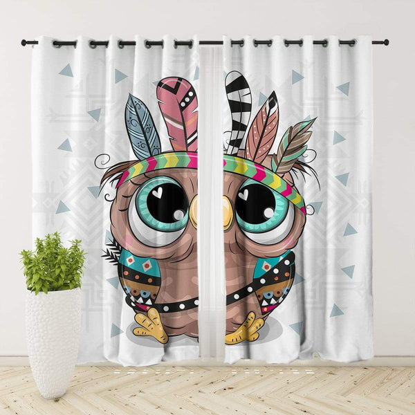 Cartoon Owl Cartoon Owl Curtain Set