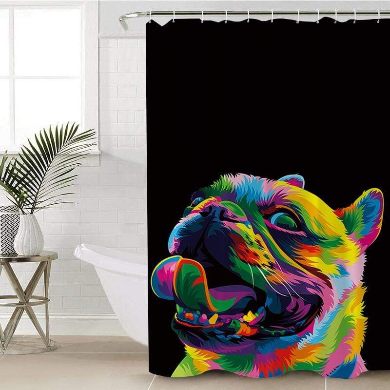Bright Pug Bright Pug Shower Curtain