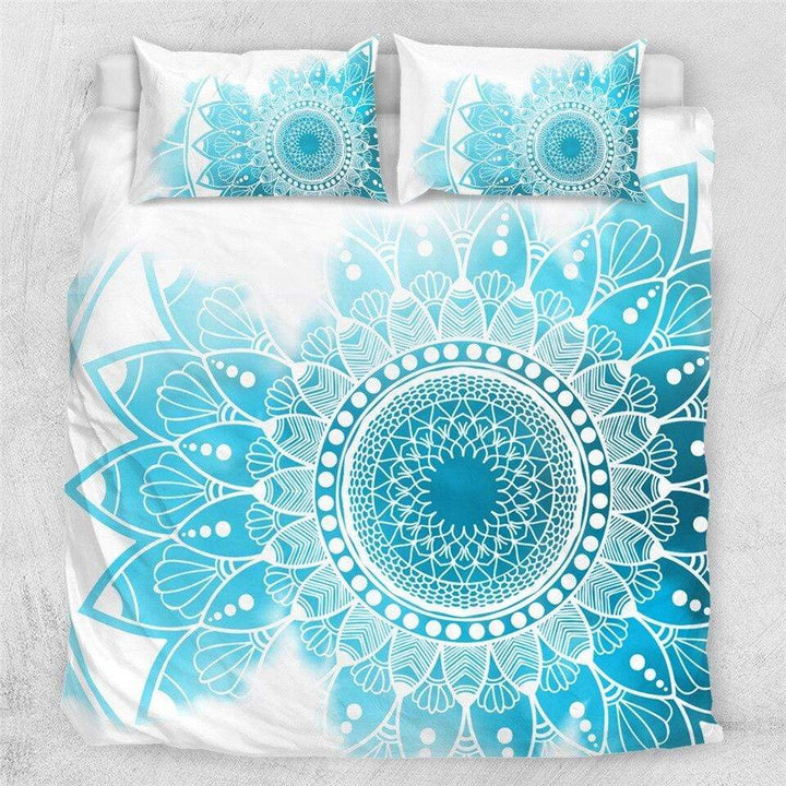 Caribbean Blue Mandala Caribbean Blue Mandala Quilt Cover Set