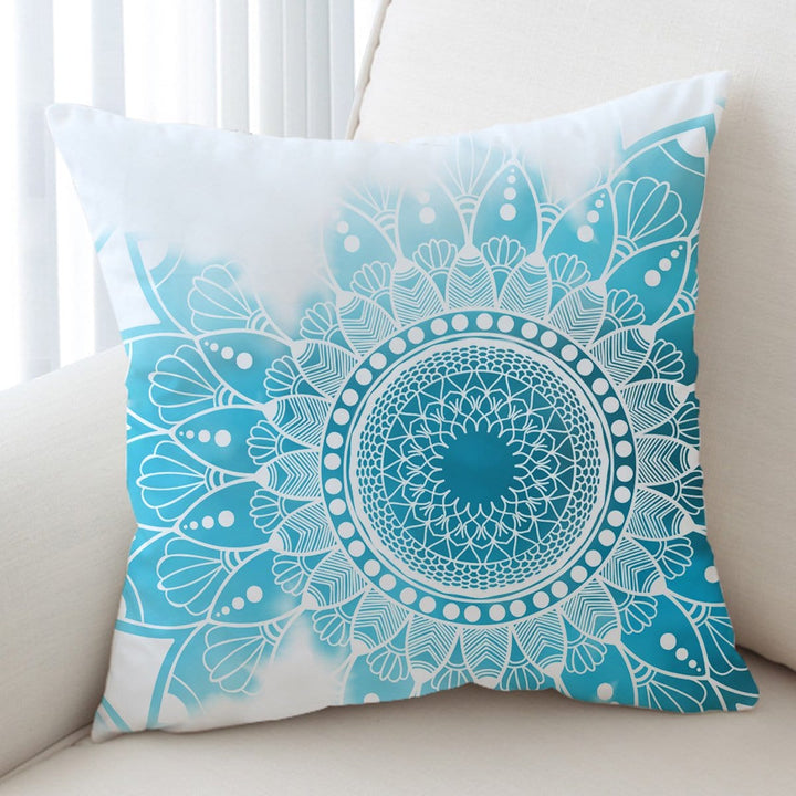 Caribbean Blue Mandala Caribbean Blue Mandala Cushion Cover