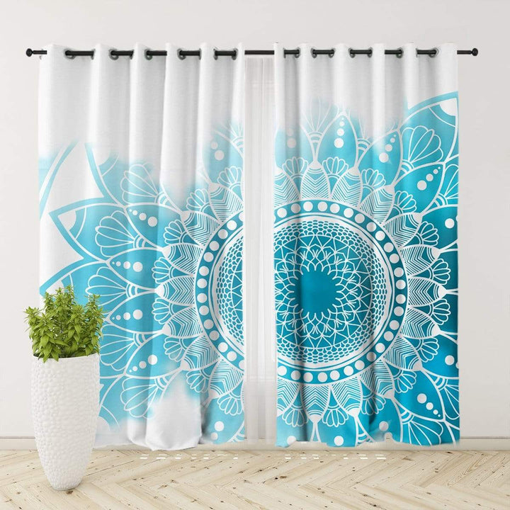 Caribbean Blue Mandala Caribbean Blue Mandala Curtain Set