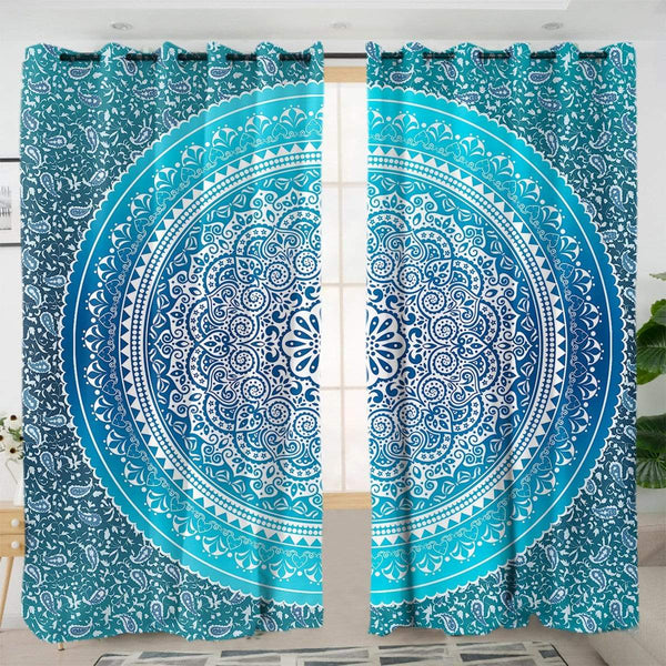 Sea Breeze Ombre Mandala Sea Breeze Ombre Mandala Curtain Set