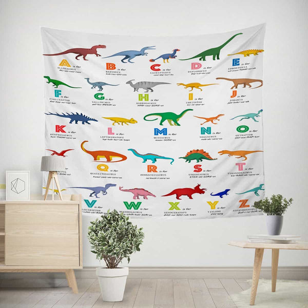 ABC Dinosaur 130cm x 150cm ABC Dinosaur's Tapestry
