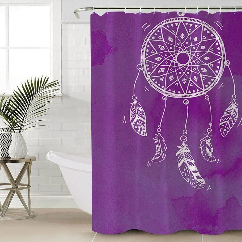 Bahaman Sea Purple Dreamcatcher Bahaman Sea Purple Dreamcatcher Shower Curtain