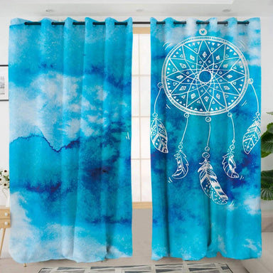 Bahaman Sea Blue Dreamcatcher Bahaman Sea Blue Dreamcatcher Curtain Set