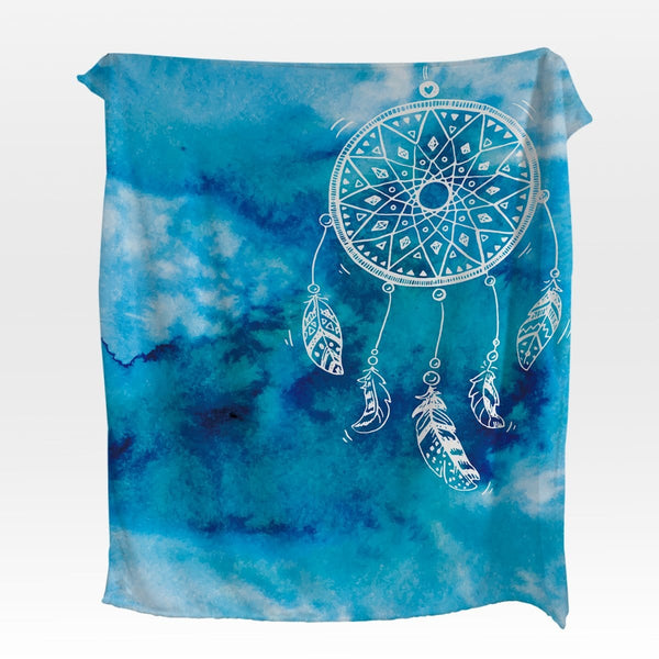 Bahaman Sea Blue Dreamcatcher Bahaman Sea Blue Dreamcatcher Squiffy Minky Blanket