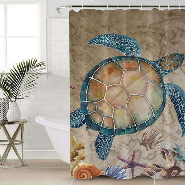 Sandy Turtle Sandy Turtle Shower Curtain