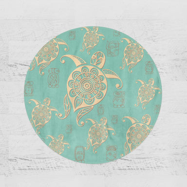 Green Sea Turtle Green Sea Turtle Round Minky Blanket