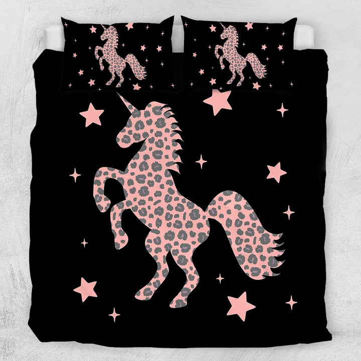 Leopard Unicorn Leopard Unicorn Quilt Cover Set - Pink