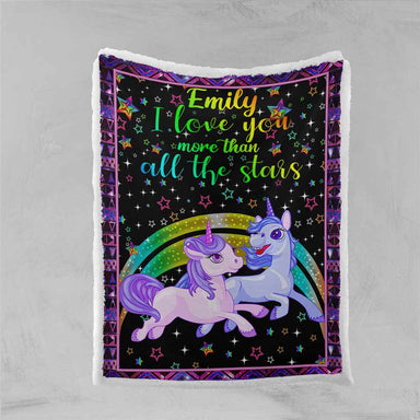 Personalised All The Stars Unicorn Personalised Blanket