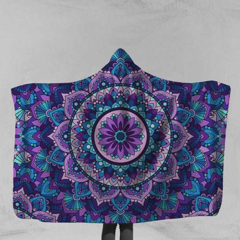 Amethyst Mandala Hooded Blanket-Amethyst Mandala-Little Squiffy
