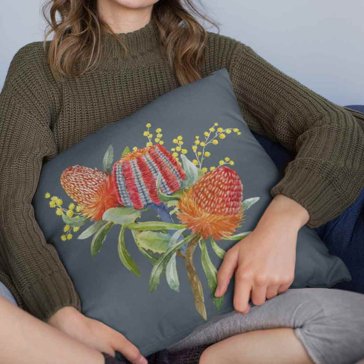 Australian Banksia Flower Cushion Cover-Australian Flower-Little Squiffy