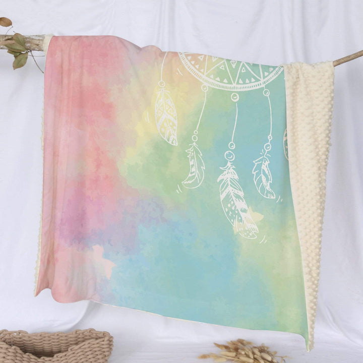 Bahaman Sea Rainbow Dreamcatcher Bahaman Sea Rainbow Dreamcatcher Deluxe Minky Blanket