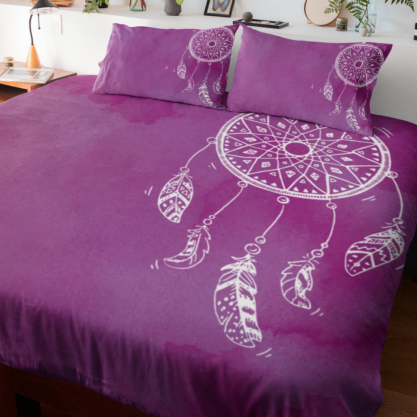 Bahaman Sea Purple Dreamcatcher Quilt Cover Set Little Squiffy