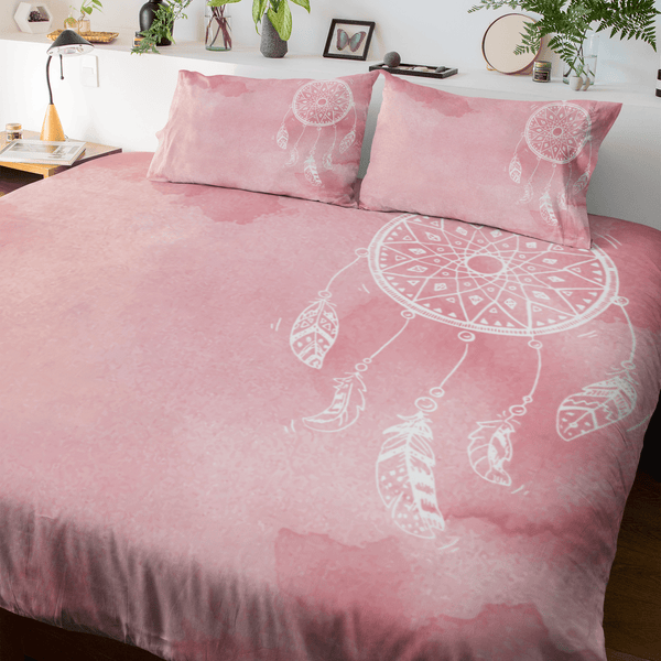 Bahaman Sea Pink Dreamcatcher Bahaman Sea Pink Dreamcatcher Quilt Cover Set