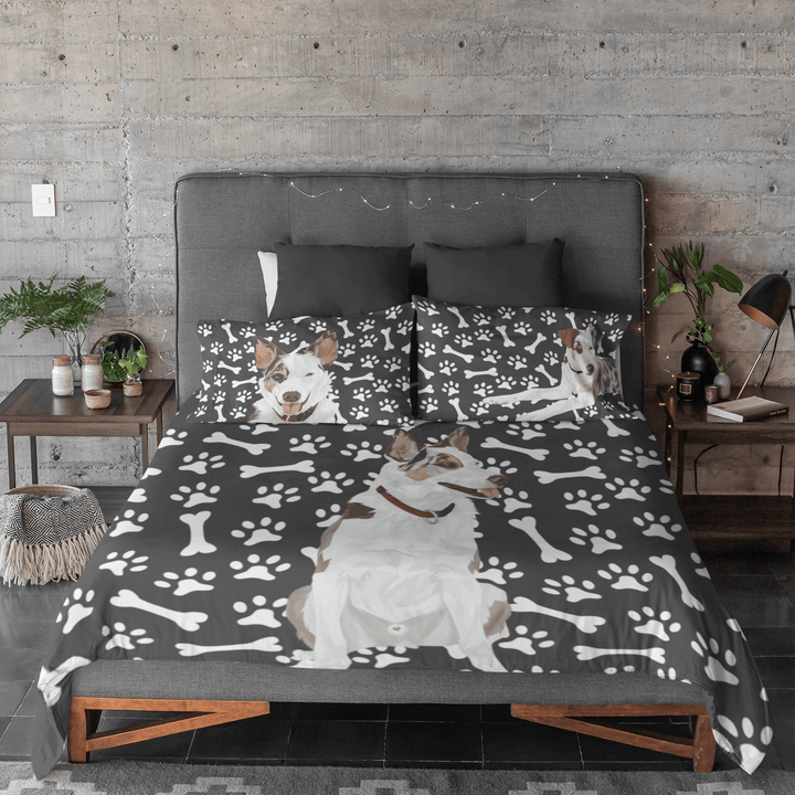Custom Pet Portrait Custom Pet Pawtrait Quilt Cover Set