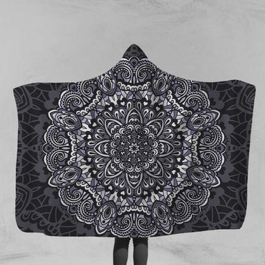 Black & White Mandala Hooded Blanket-Black & White Mandala-Little Squiffy