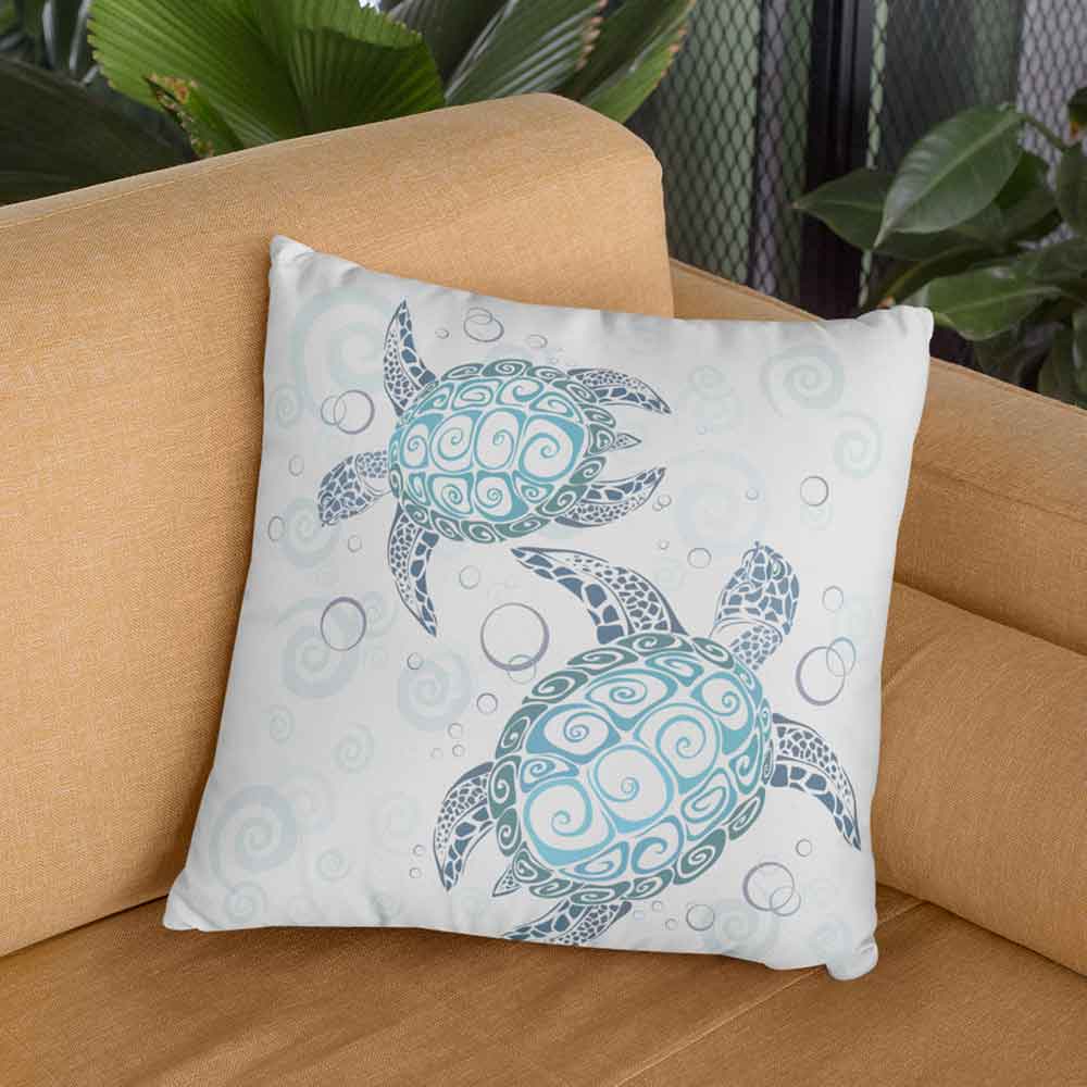 On Sale Blue Turtles Cushion Cover - On sale