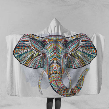 Bohemian Elephant Bohemian Elephant Hooded Blanket