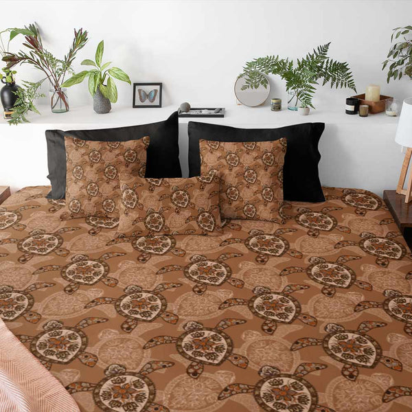 Bohemian Brown Turtles Quilt Cover Set-Bohemian Brown Turtles-Little Squiffy