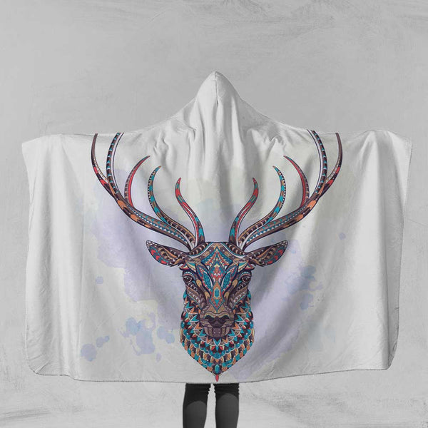 Bohemian Deer Bohemian Deer Hooded Blanket