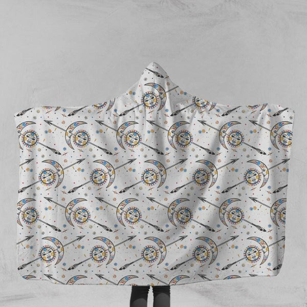 Boho Sun And Moon Boho Sun And Moon Hooded Blanket