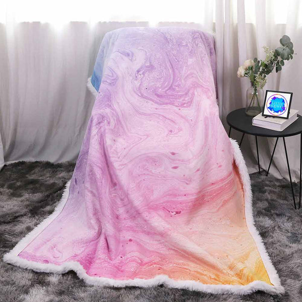 Marble Plush Sherpa Blankets Cable Beach Marble Blanket