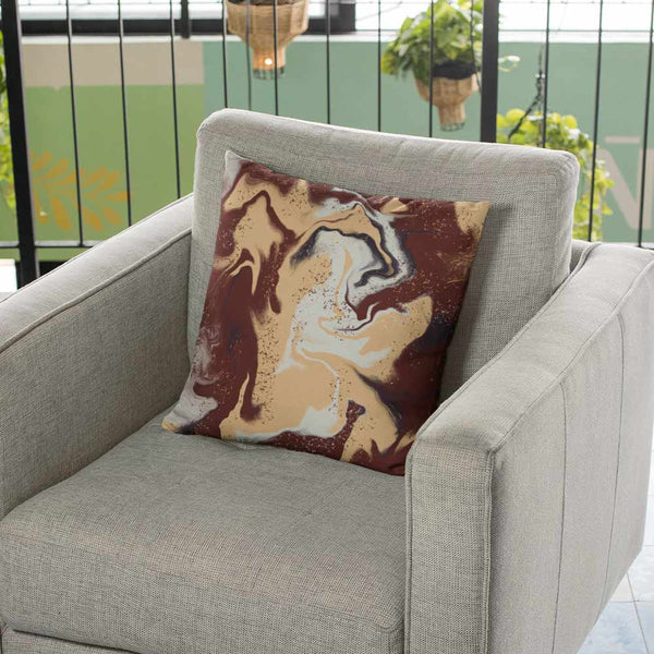Coffee Marble Cushion Cover-Marble-Little Squiffy
