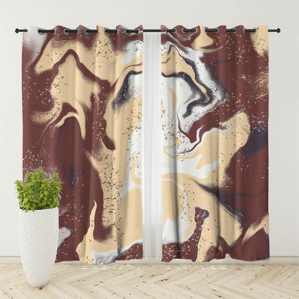 Coffee Marble Curtain Set-Marble-Little Squiffy