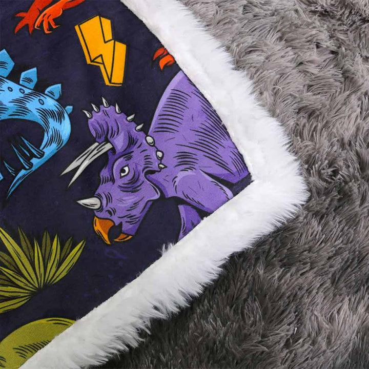 Colourful Dinosaurs Plush Sherpa Blankets Colourful Dinosaurs Blanket