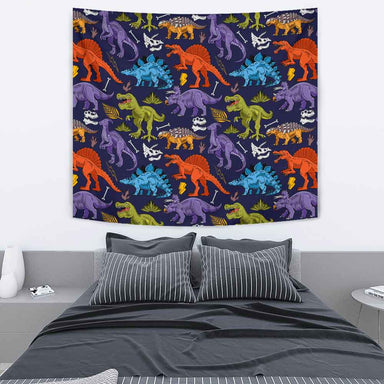 Colourful Dinosaurs Tapestry-Colourful Dinosaurs-Little Squiffy
