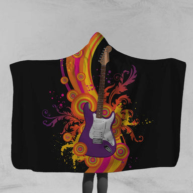 Colourful Guitar Hooded Blanket-Colourful Guitar-Little Squiffy