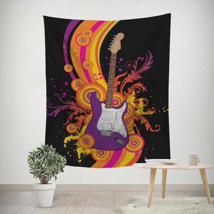 Colourful Guitar Tapestry-Colourful Guitar-Little Squiffy